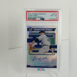 2021 Casey Mize RC Donruss Signature Series Auto # SS-CM PSA 8 NM-MT